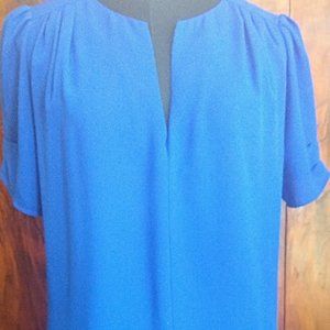 Collective Concepts Short Sleeve royal Blue Blouse size M